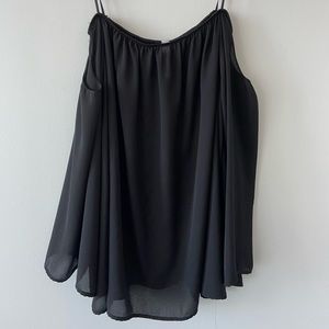 Black long sleeve flowy tube top